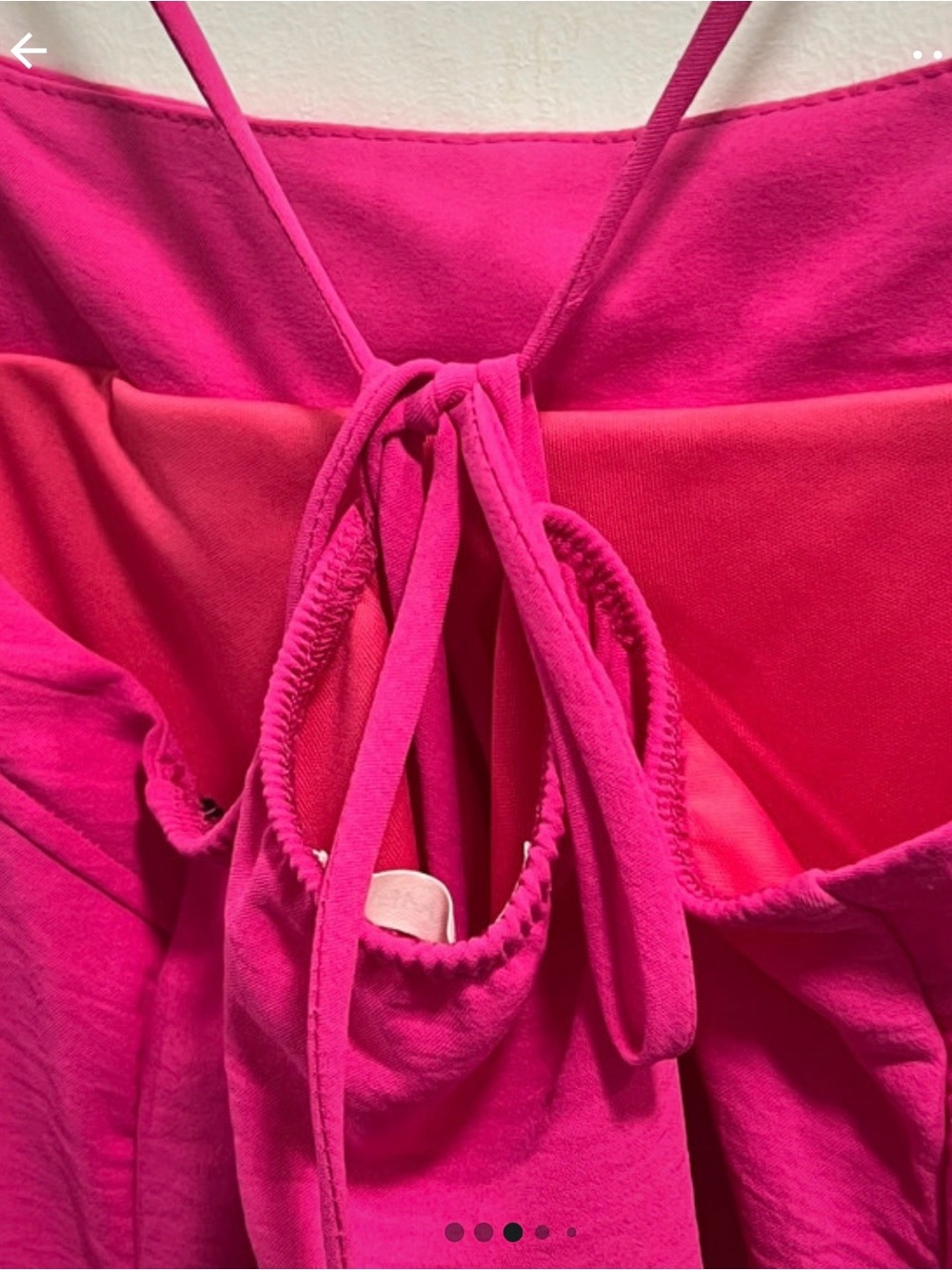 Carmela Bright Pink Spaghetti Strap Tie-Back Women's dress - Picture 3 of 9
